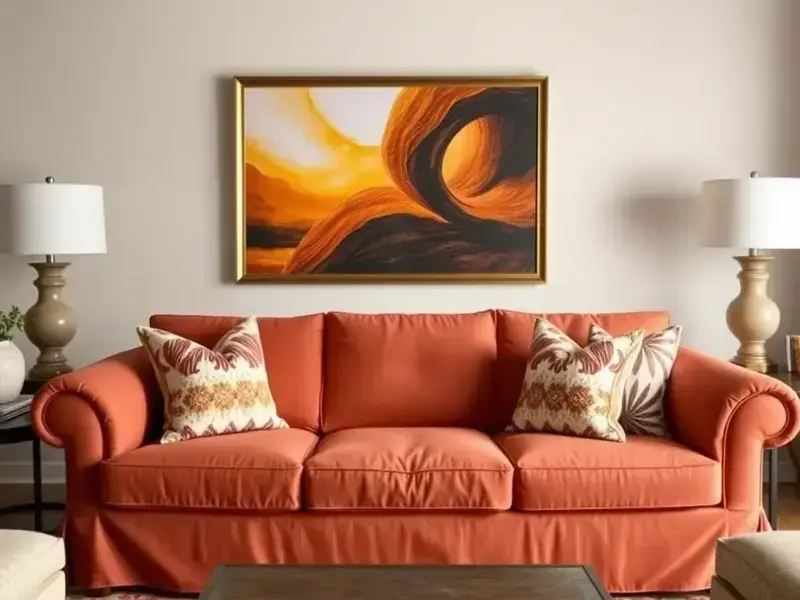 Sofa after custom slipcover