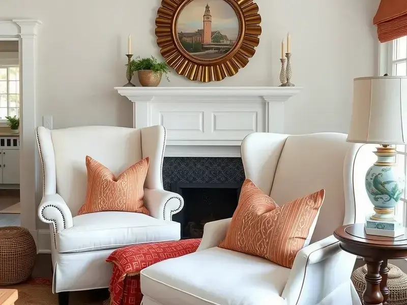 Armchair after custom slipcover