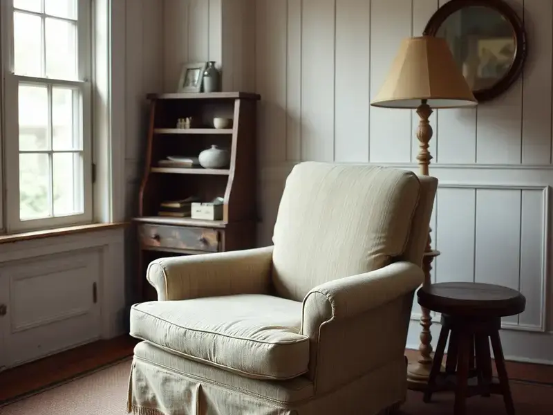 Armchair before slipcover